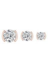 Round Moissanite Diamond Solitaire Stud