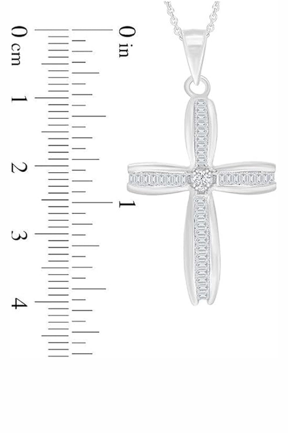 Latest Baguette Round Moissanite Cross Pendant Necklace 