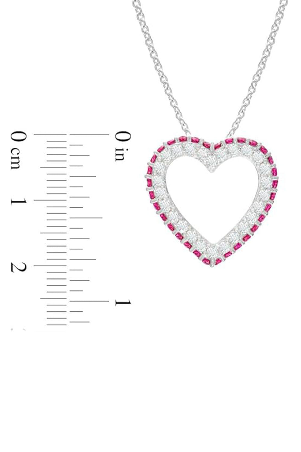 Latest Pink Ruby Birthstone Gemstone Heart Pendant Necklace