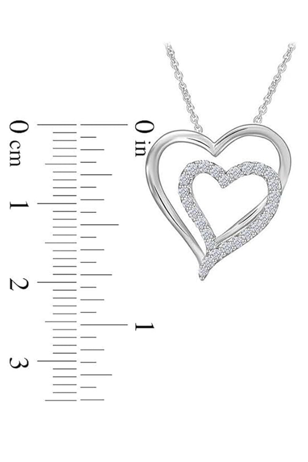 Double Heart Pendant Necklace