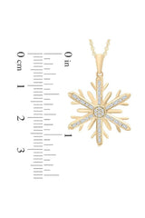 Baguette Snowflake Pendant Necklace