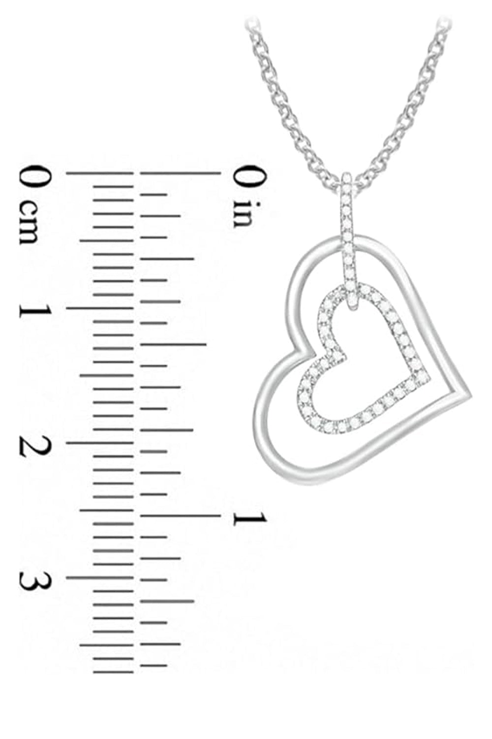 Moissanite Double Heart Pendant Necklace