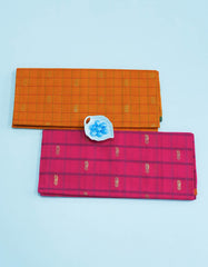 Venkatagiri Checked Cotton Saree with two colors