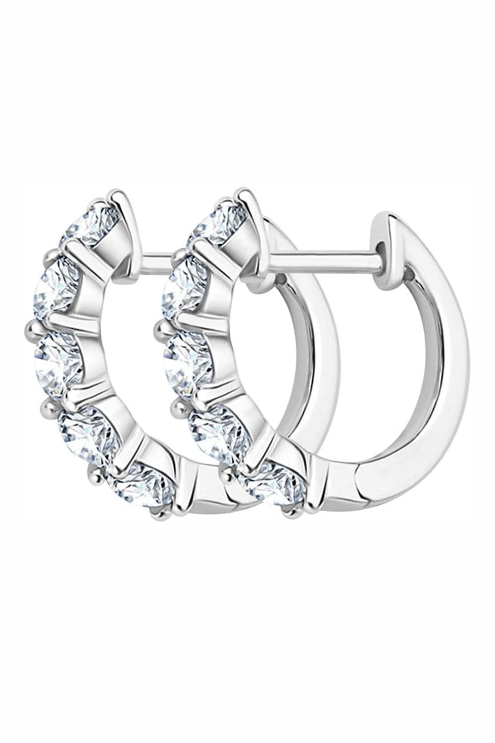 2 Carat Moissanite Diamond Hoop Earrings in 925 Sterling Silver 18K Gold Plated D Color VVS1.