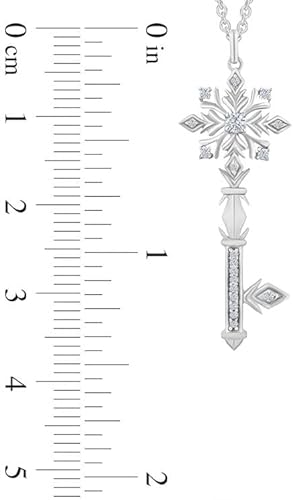 White Gold Color Moissanite Snowflake Key Pendant Necklace