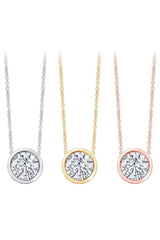 Diamond Bezel Set Solitaire Pendant Necklace 