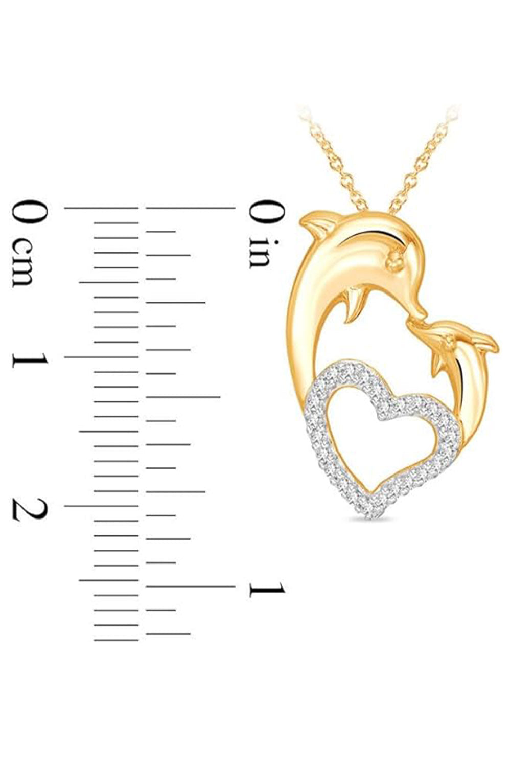 Mother Love Dolphin Heart Pendant Necklace