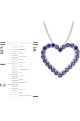 Blue Sapphire Open Heart Pendant