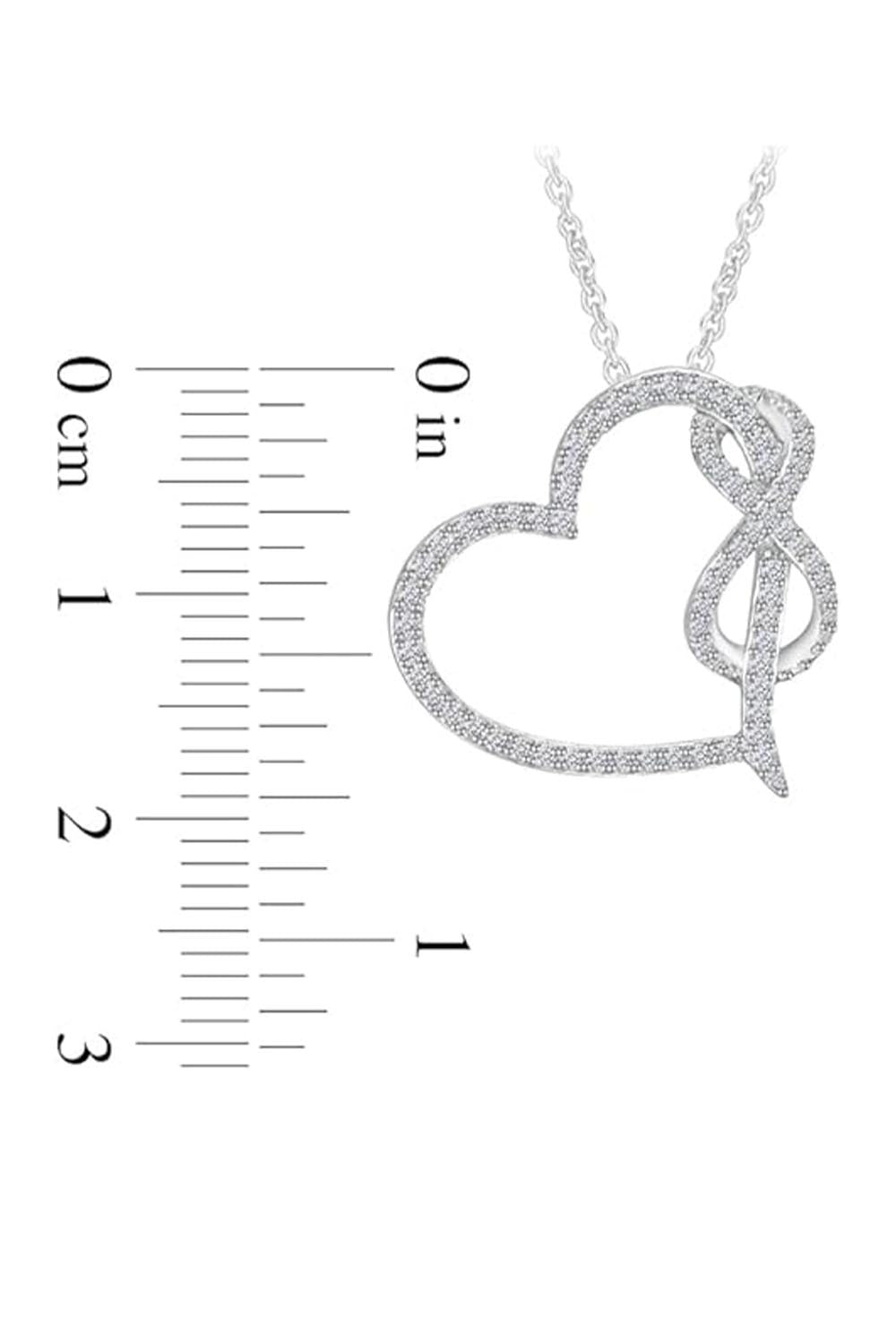 Latest 1/3 Carat Moissanite Heart Infinity Pendant Necklace