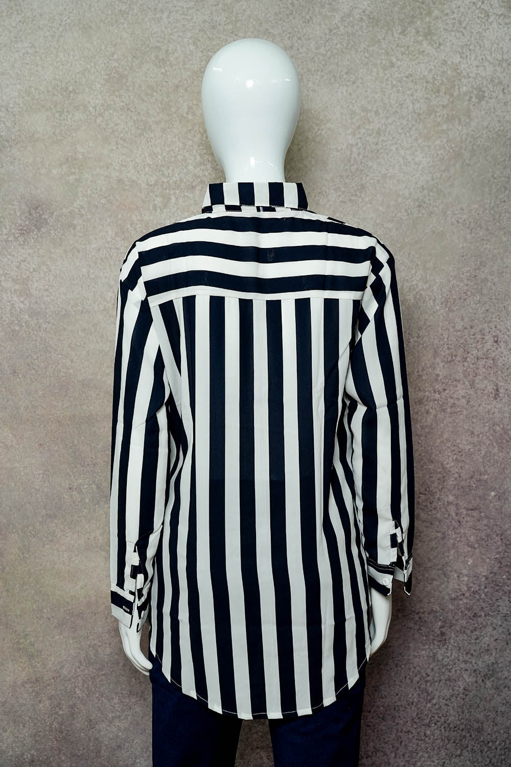 Dark Blue Color Striped Shirts for Women 