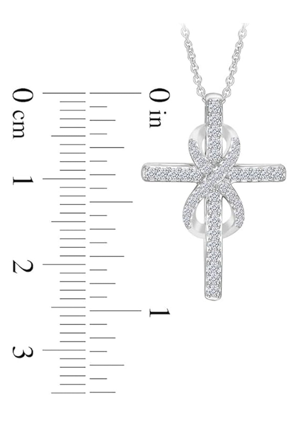 Diamond Cross with Infinity Pendant Necklace 