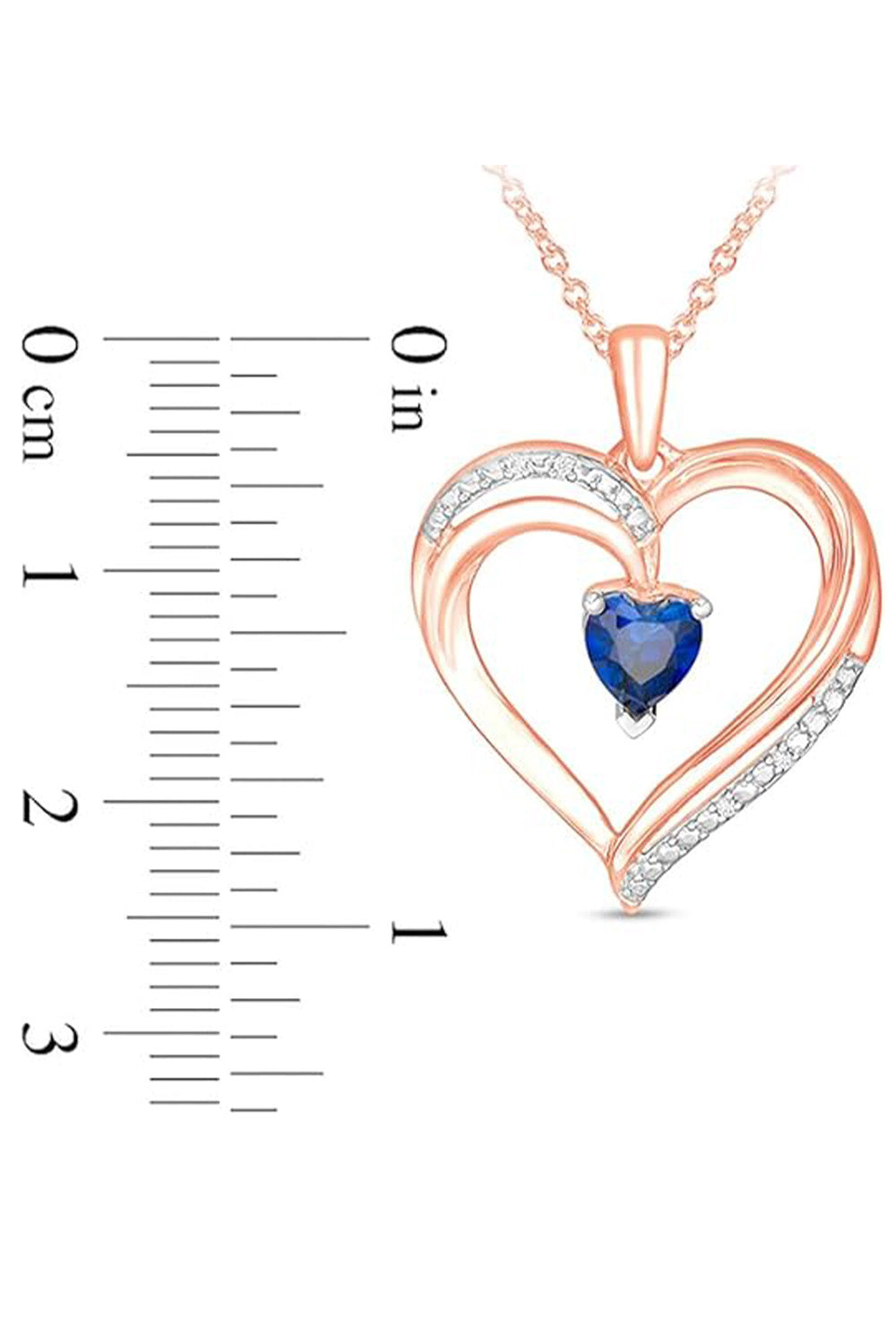 Blue Sapphire Heart Pendant Necklace