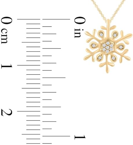 Yellow Gold Color Moissanite Snowflake Pendant Necklace for Women 