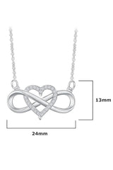 Diamond Love Heart Infinity Pendant Necklace