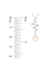 Two Tone Heartbeat Pendant Necklace