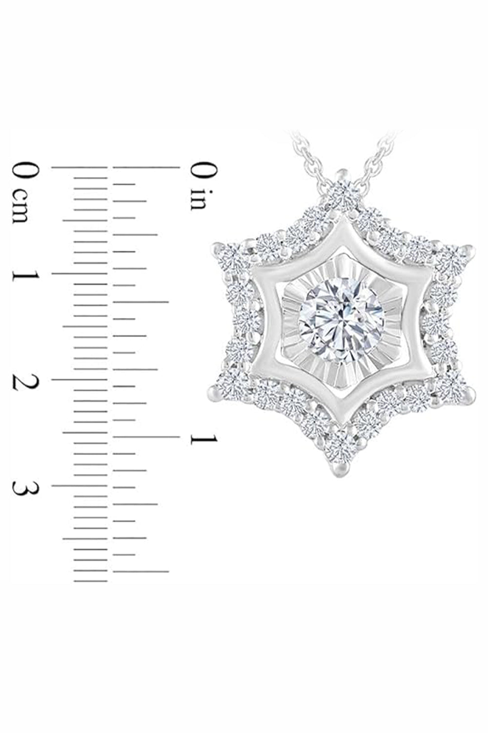 White Gold Color Yaathi Snowflake Pendant Necklace