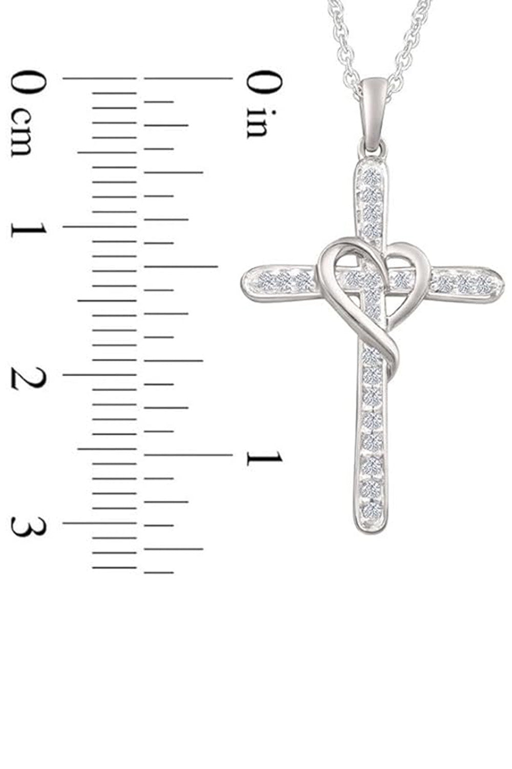 Latest Moissanite Cross Heart Pendant Necklace, Jewellery