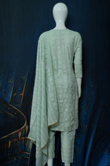 Light Green Color Printed Cotton Salwar Suit