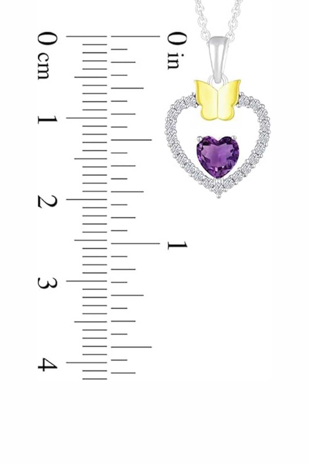 Latest Amethyst Gemstone Heart with Butterfly Pendant Necklace