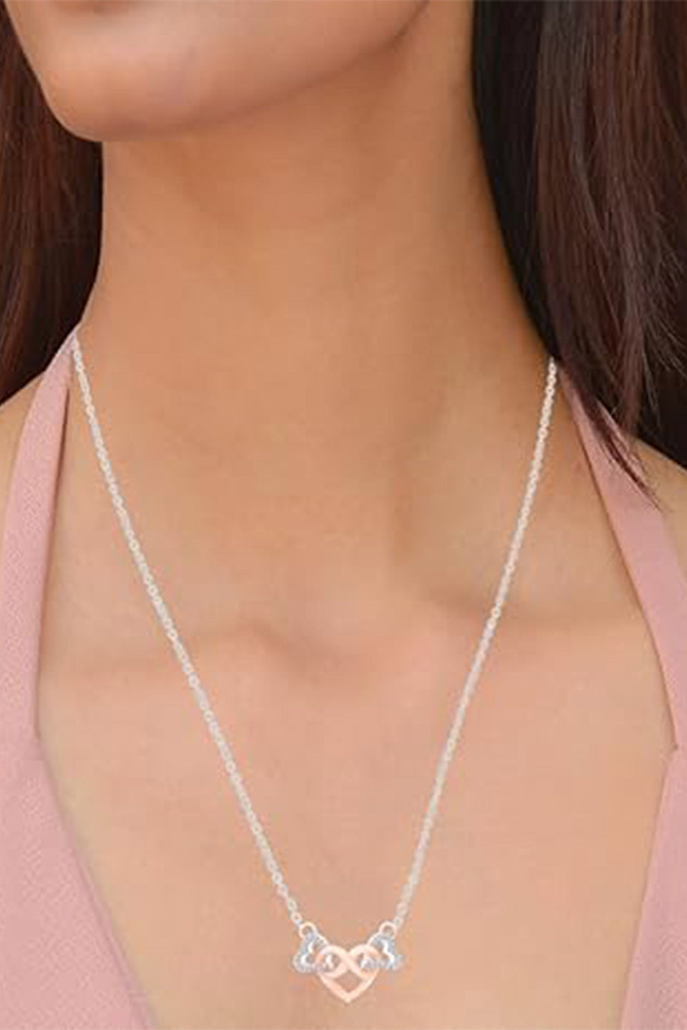 Buy Infinity Love Heart Interlocking Pendant Necklace