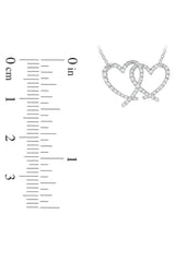 Latest Moissanite Interlocking Double Heart Pendant Necklace 