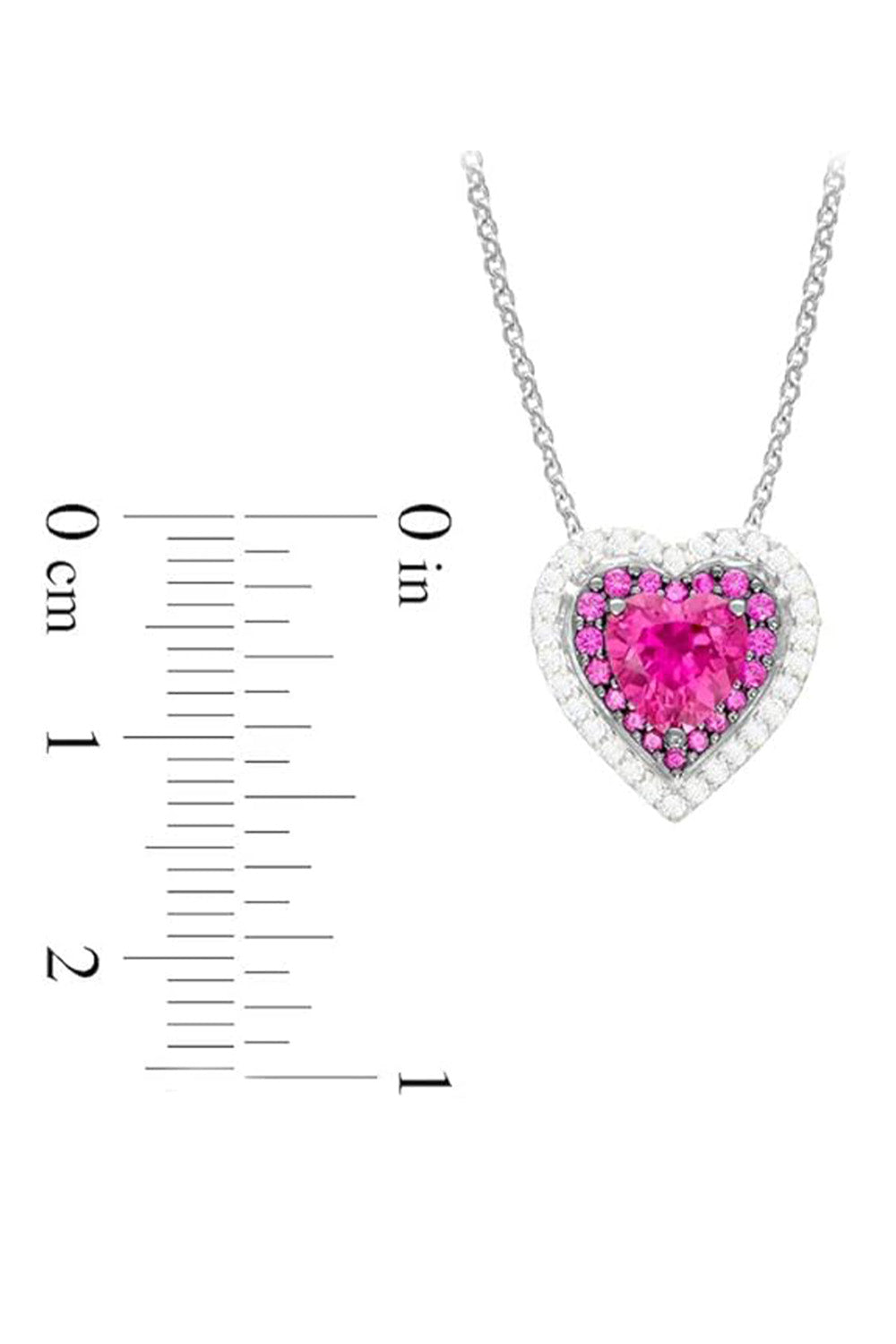 Diamond Double Heart Pendant Necklace 