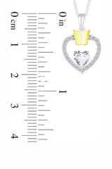 Latest Cubic Zirconia Gemstone Heart with Butterfly Pendant Necklace