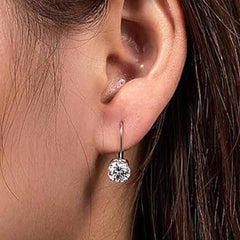 Moissanite Dangle Hoop Earrings