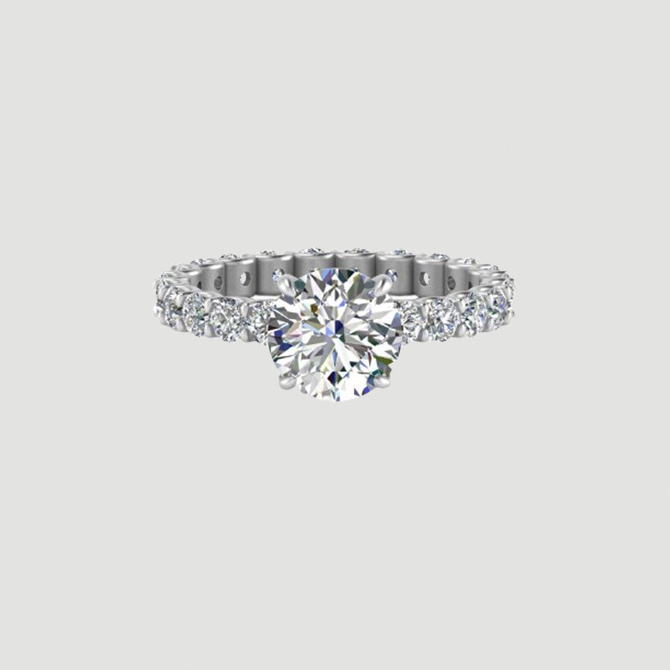 Round Shape Pointer Moissanite Ring