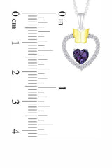Yaathi Latest Alexandrite Gemstone Heart with Butterfly Pendant Necklace
