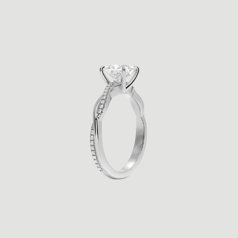 Princess Cut Moissanite Twisted Ring