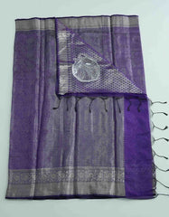 Light purple Fancy silver Brocade Saree