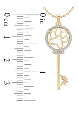 Paw Print Key Pendant Necklace