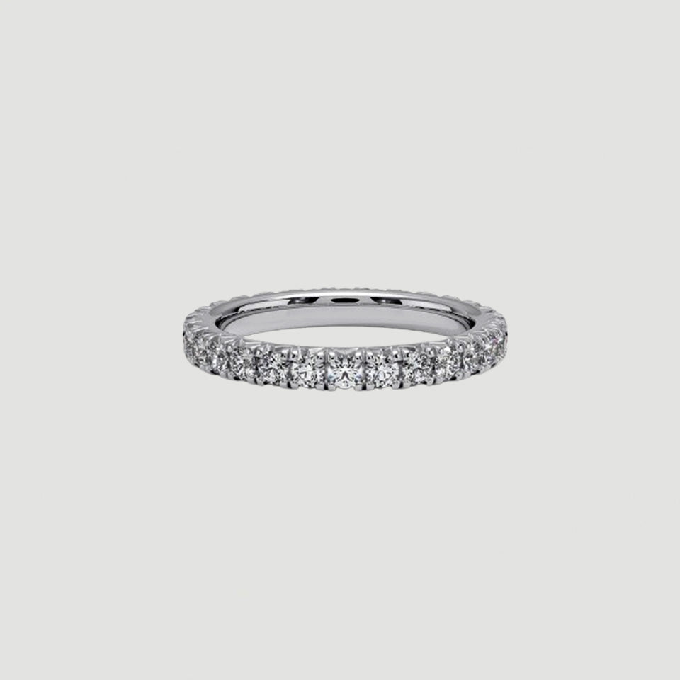 Round Moissanite Half Eternity Ring