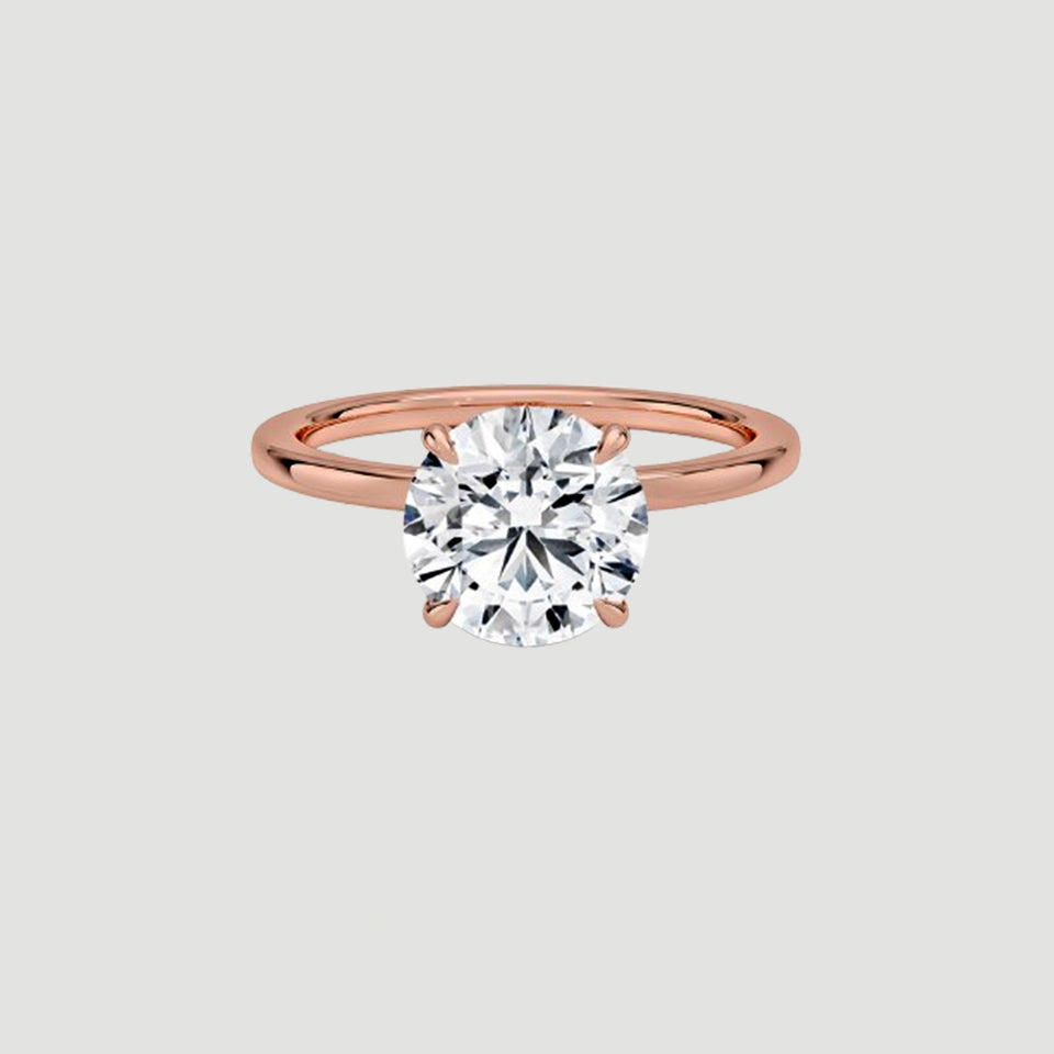 Secret Halo Round Cut Moissanite Ring