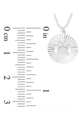 Paw Print Fluted Frame Pendant Necklace