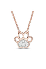 Accent Heart Paw Print Pendant Necklace