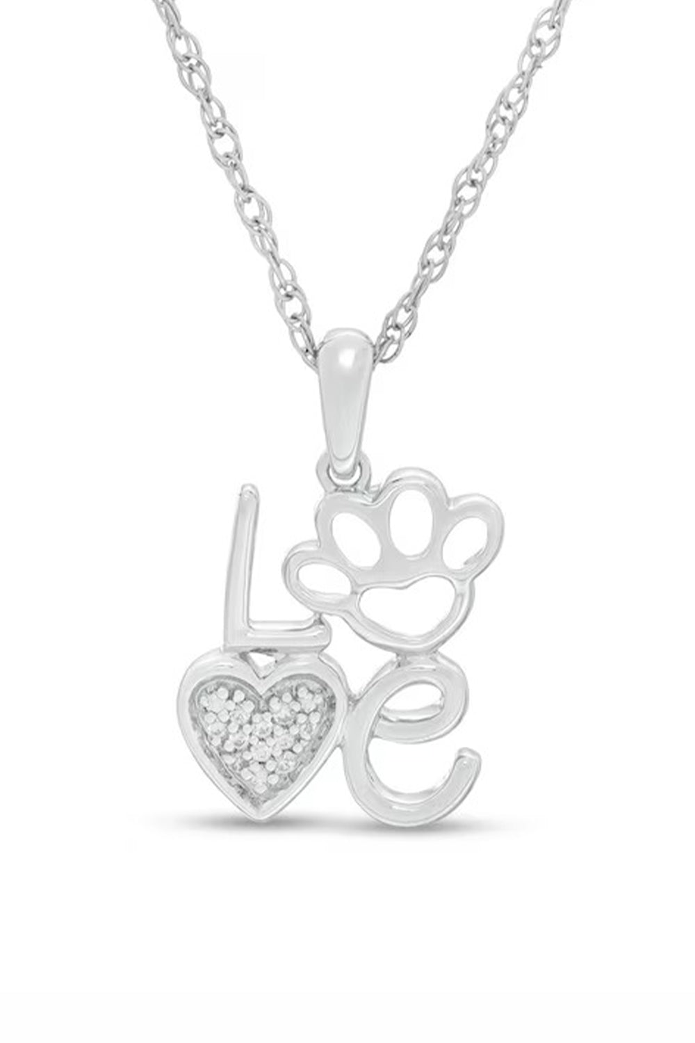 Love Paw Print Pendant Necklace