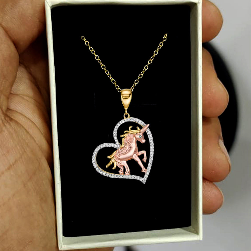 Unicorn Heart Pendant Necklace