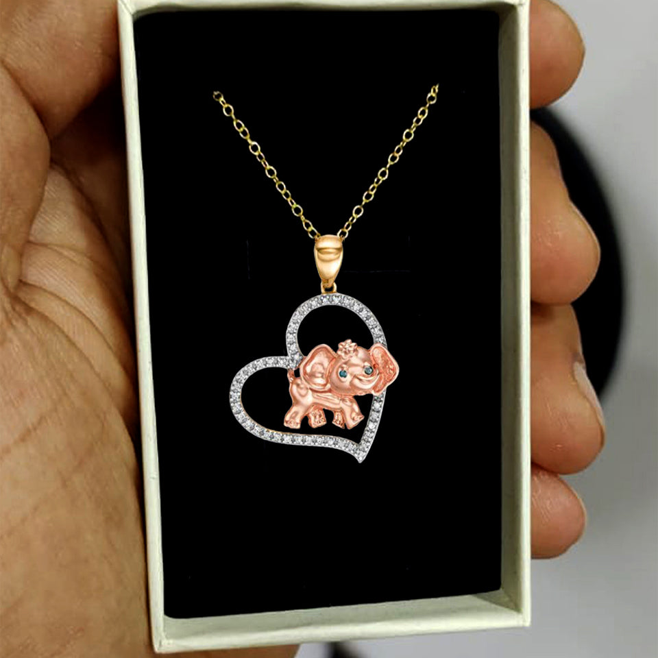 Elephant Heart Pendant Necklace