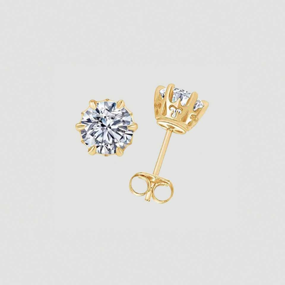 Brilliant Moissanite Diamond Solitaire Stud