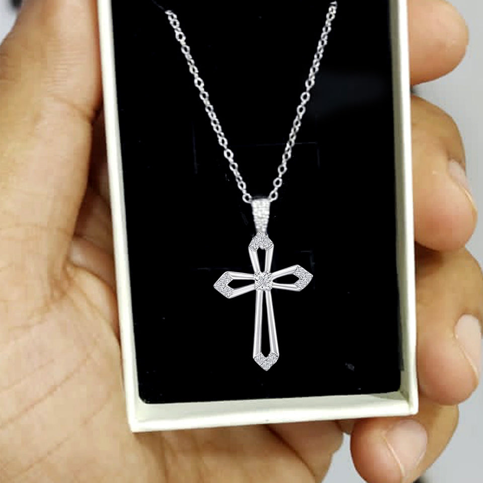 Open Cross Pendant Necklace