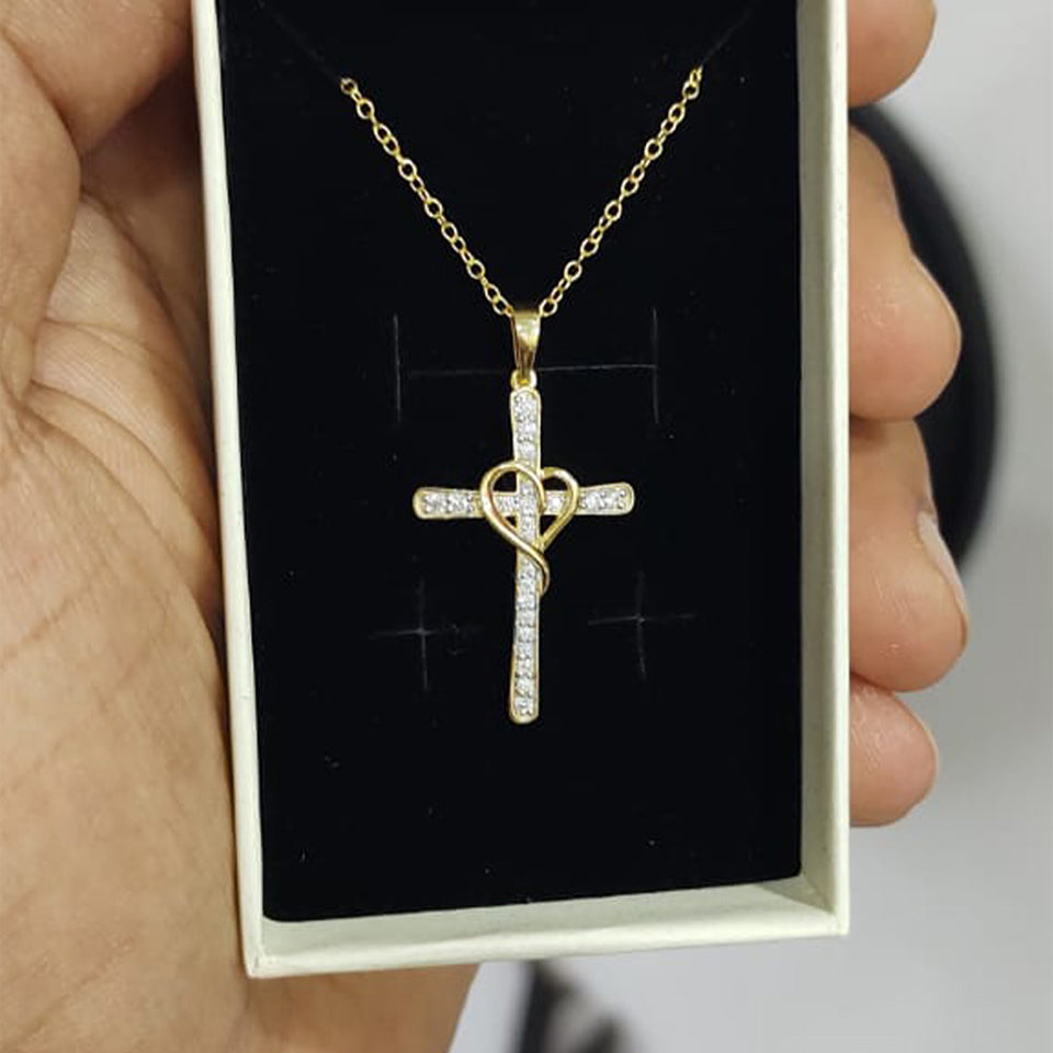 Cross Heart Pendant Necklace