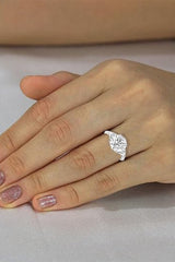 Moissanite Round Cut Three Stone Ring