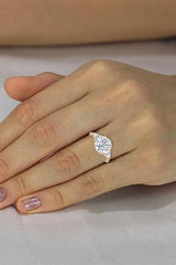 Moissanite Round Cut Three Stone Ring