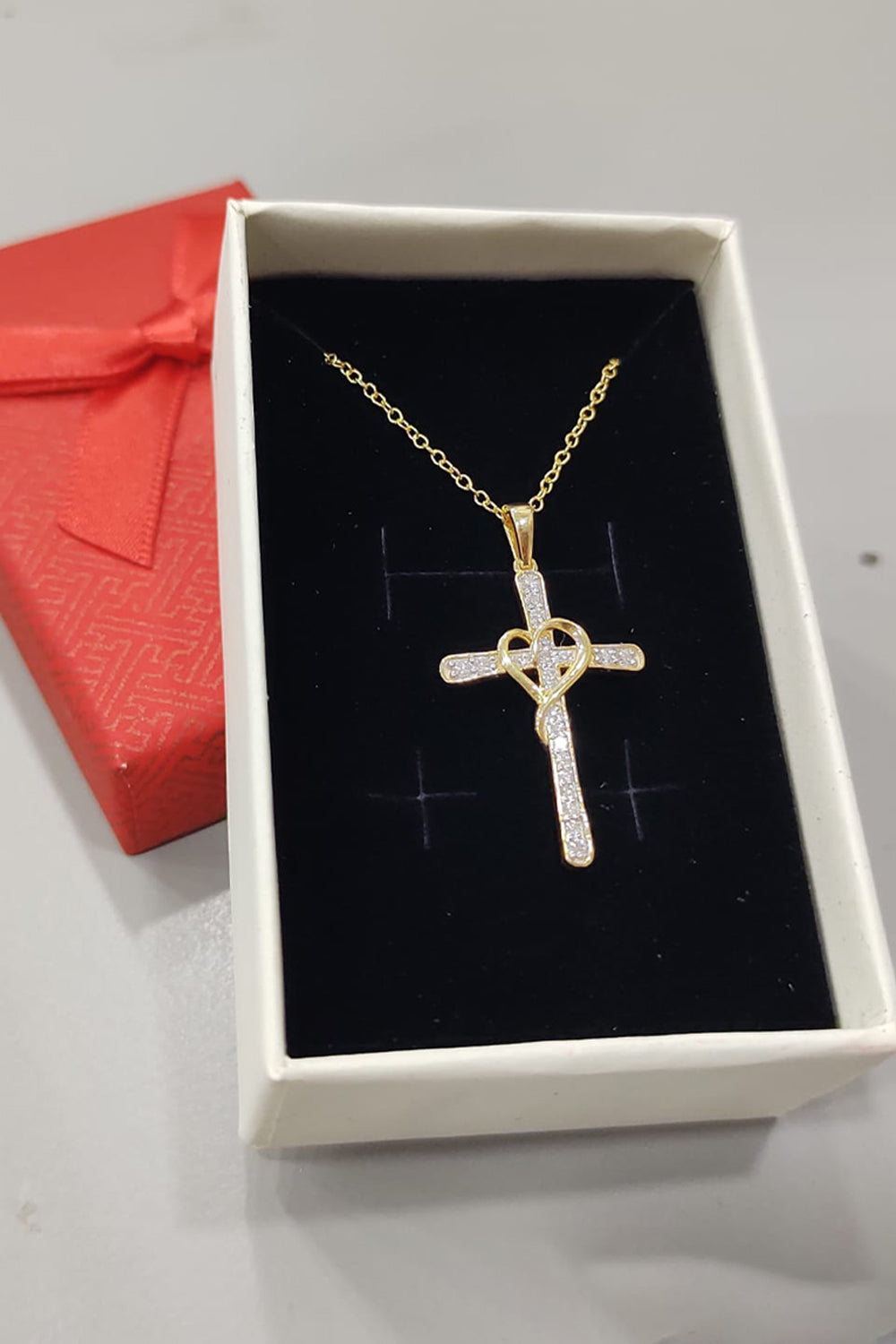 Cross Heart Pendant Necklace