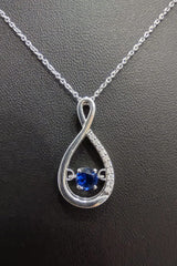 Blue and White Sapphire Infinity Pendant Necklace