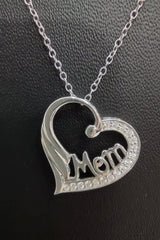 Mom Heart Angel Wing Pendant Necklace