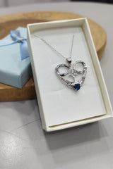 Cubic Zirconia Infinity Cross Heart Pendant Necklace