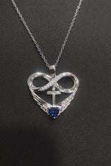 Cubic Zirconia Infinity Cross Heart Pendant Necklace